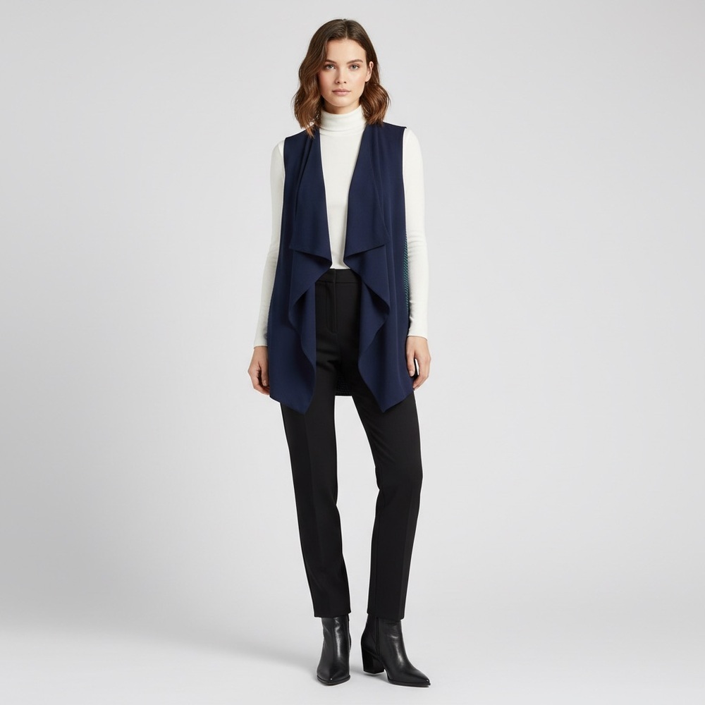 RW&CO blue knitted open vest normcore XS